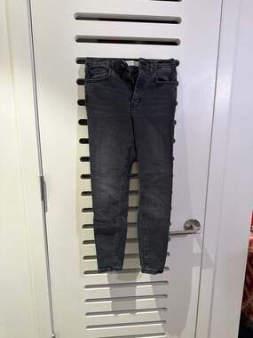 Topshop Jamie High Waist Skinny Jeans in Faded Black